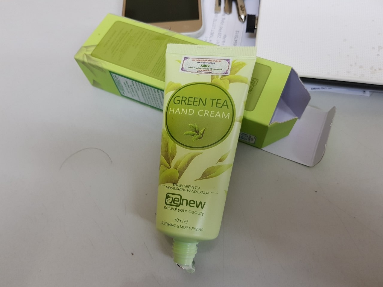 Benew green tea hand cream