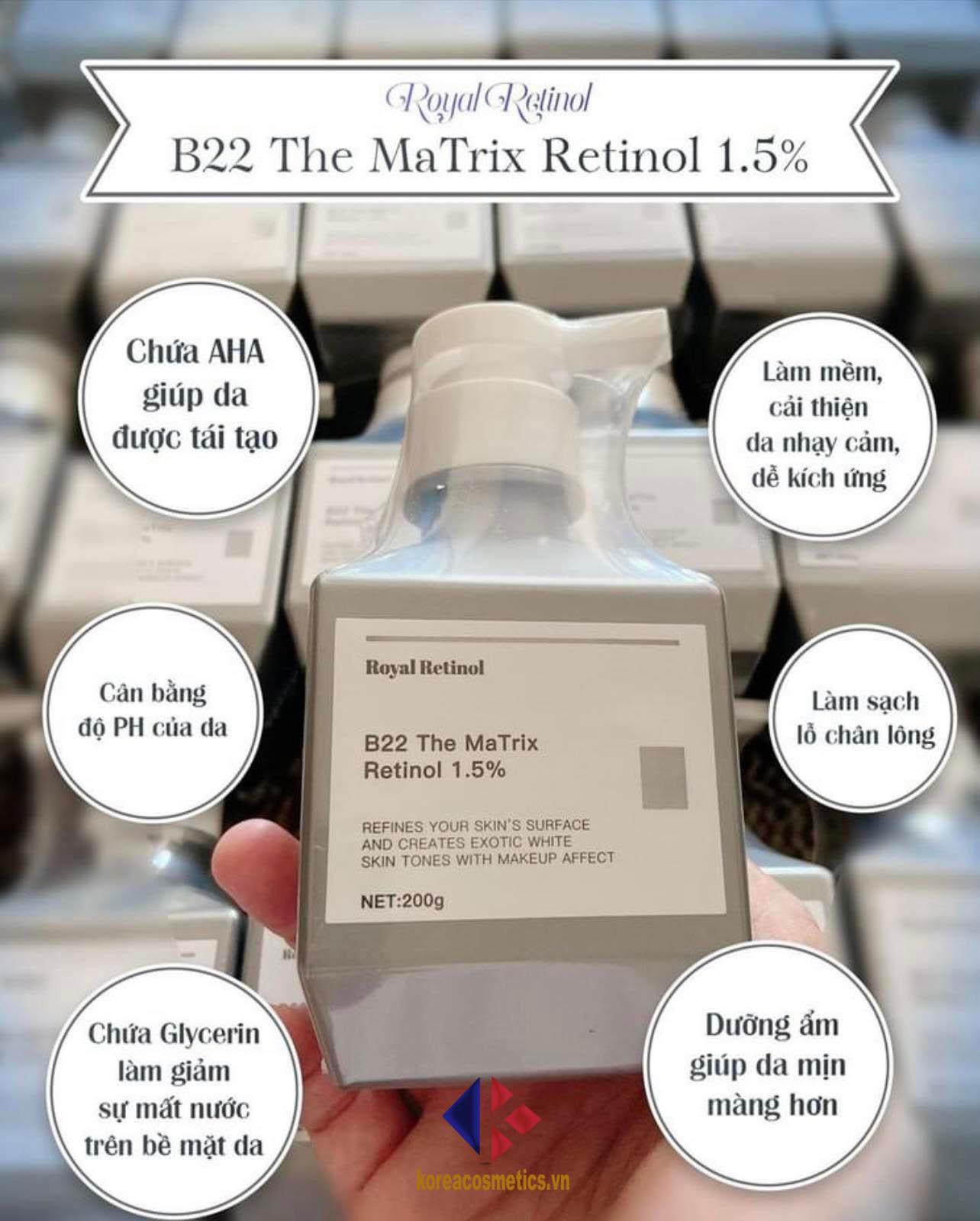 Thành phần có trong Body Royal B22 The Matrix Retinol 1,5 %
